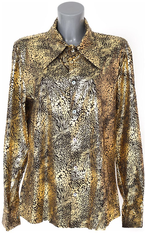Heren Disco Blouse Goud-Zwart