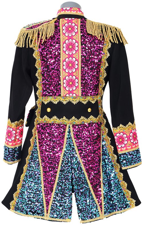 Carnavalsjas Dames Flower Pink-Blauw (achterkant)