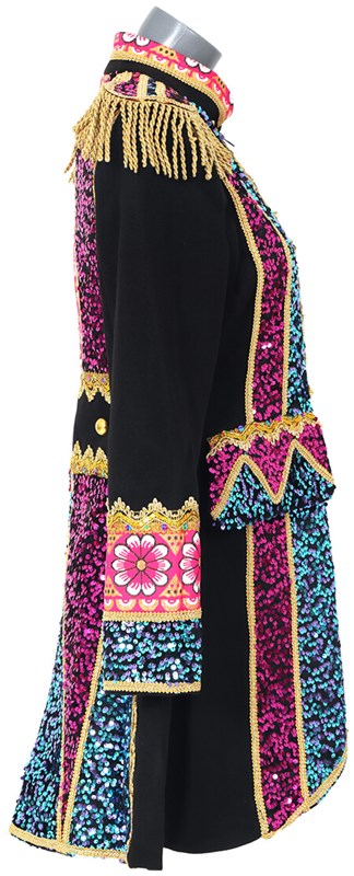 Carnavalsjas Dames Flower Pink-Blauw (zijkant)