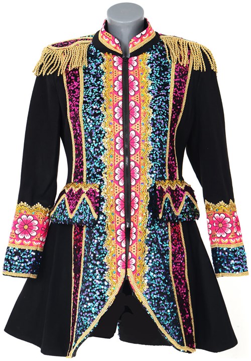 Carnavalsjas Dames Flower Pink-Blauw (product)