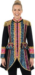 Carnavalsjas Dames Flower Pink-Blauw