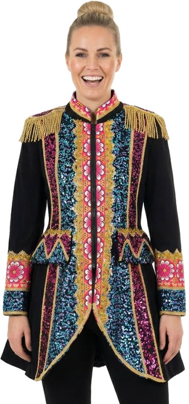 Carnavalsjas Dames Flower Pink-Blauw