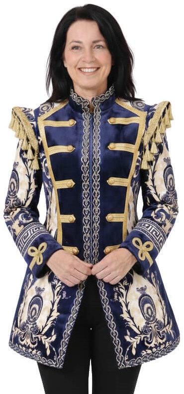 Carnavalsjas Dames Barok Blue