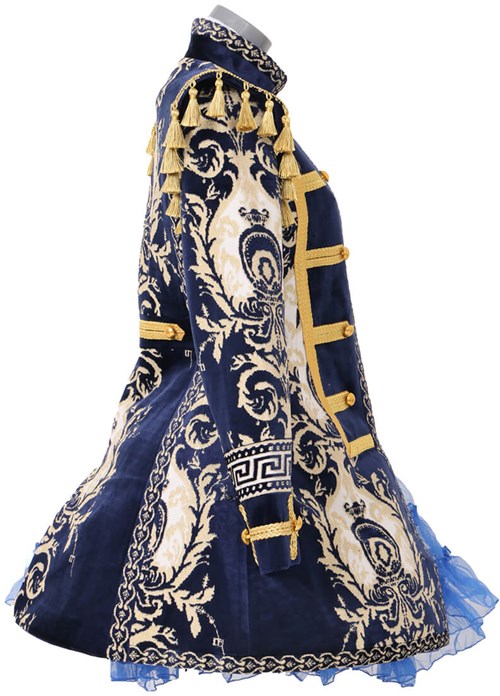 Carnavalsjas Dames Barok Blue (zijkant)