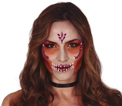 Face Jewels Skull Paars-Roze