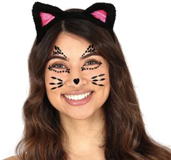Face Jewels Black Cat