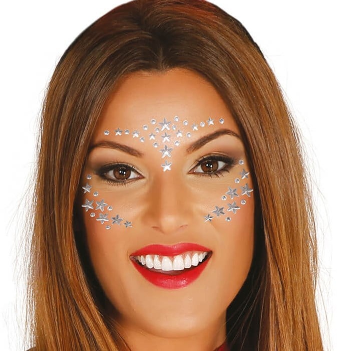 Face Jewels Silver Stars Kopen? Carnavalsland.nl