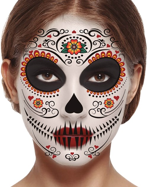 Gezichts Tattoo Catrina - Dia de los Muertos (voorbeeld)