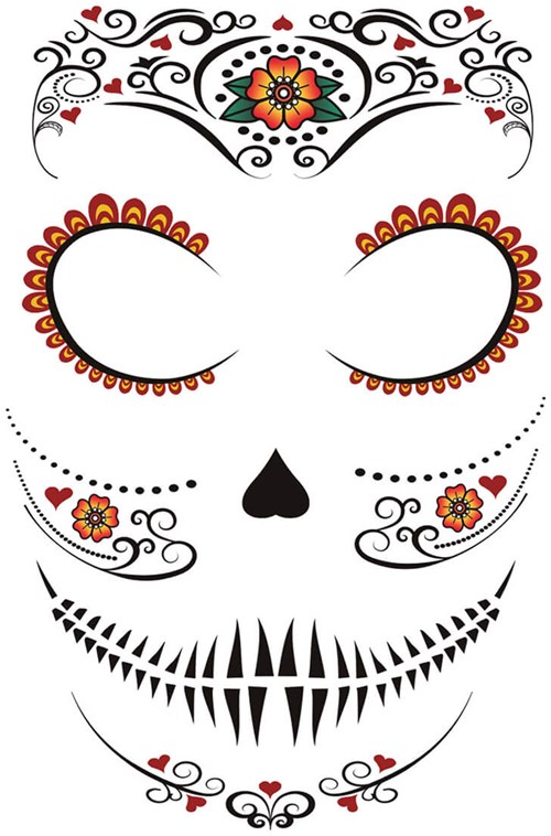 Gezichts Tattoo Catrina - Dia de los Muertos 