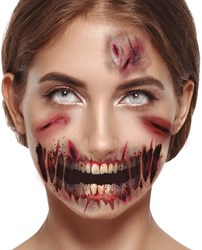 Halloween Gezichts Tattoo Zombie
