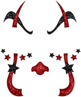 Glitter Gezicht Sticker Clown Penny