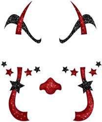 Glitter Gezicht Sticker Clown Penny