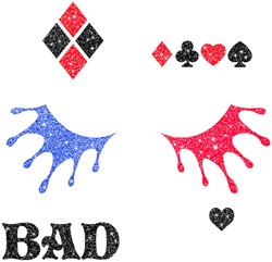 Glitter Gezicht Sticker Harley Quinn