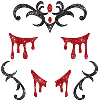 Glitter Gezicht Sticker Vampier