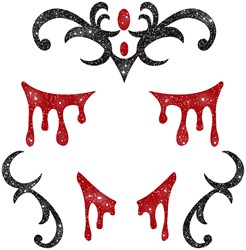 Glitter Gezicht Sticker Vampier