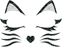 Glitter Gezicht Sticker Kat