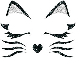 Glitter Gezicht Sticker Kat