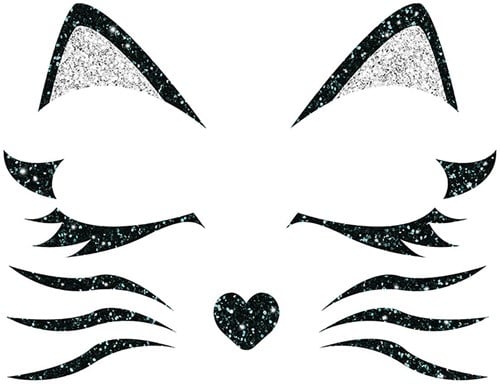 Glitter Gezicht Sticker Kat