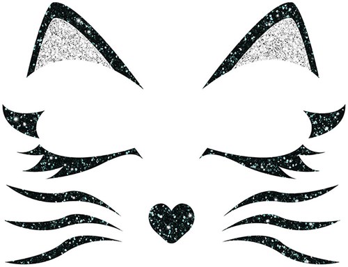 Glitter Gezicht Sticker Kat