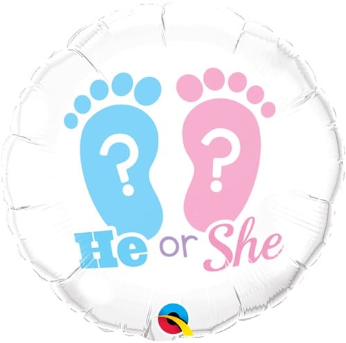Gender Reveal Folieballon "He or She" (46cm)