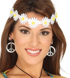 Bloemen Haarband Madelief Wit