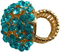 Ring Bling Bling met turquoise diamanten 