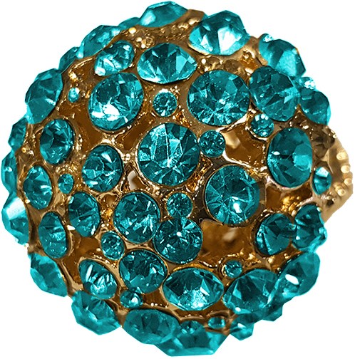 Ring Bling Bling met turquoise diamanten -2