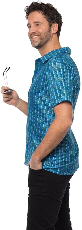 Retro Seventies Shirt Blauw (zijkant)