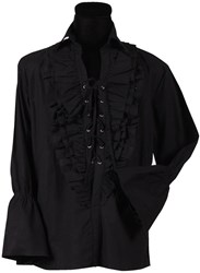 Dames Blouse met Jabot Bianca Zwart