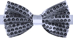 Vlinderstrikje Pailletten Luxe Zilver