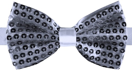 Vlinderstrikje Pailletten Luxe Zilver