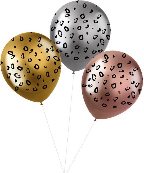 Ballonnen Metallic Panter Posh 33cm - 3st.