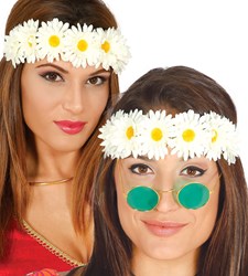 Bloemen Haarband Madelief Wit Luxe
