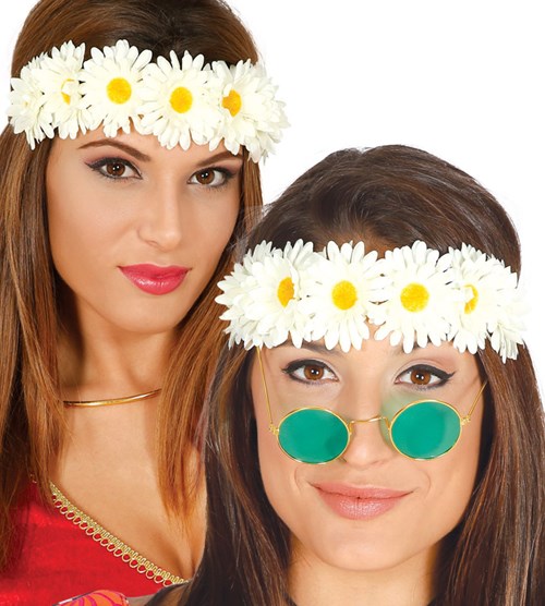 Bloemen Haarband Madelief Wit Luxe