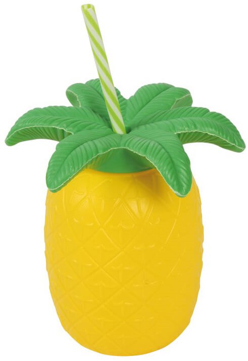 Ananas Beker met Rietje - 20cm