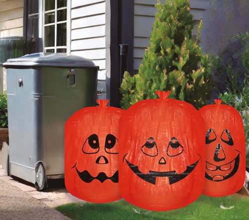 Halloween Decoratie Pompoen Zakken - 3st.