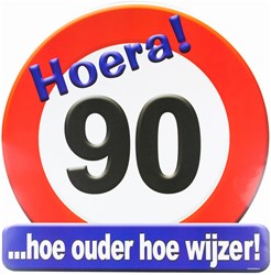 Huldeschild Hoera 90 