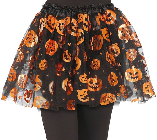 Kinder Tule Rokje Halloween met Pompoenen - 30cm