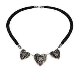 Ketting Hartjes met Edelweiss (hout)