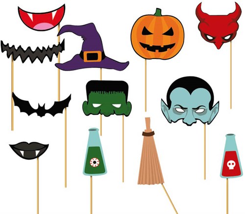 Photo Booth Props Happy Halloween (12 delig)