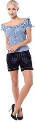 Dames Lederhose Kort Zwart (runderleer) 
