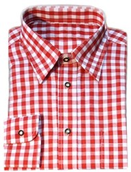 Tiroler Overhemd Rood Luxe (katoen/polyester) 
