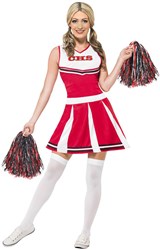 Dames Outfit Cheerleader Rood/Wit