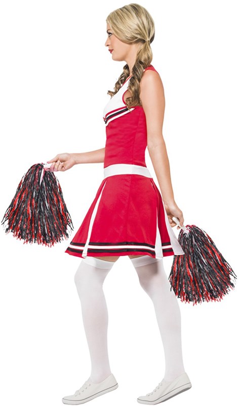 Dames Outfit Cheerleader Rood/Wit-2