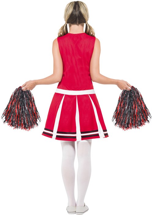 Dames Outfit Cheerleader Rood/Wit-3