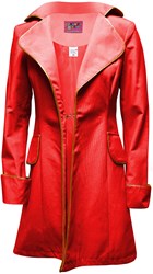 Damesjas Rood Luxe met Gouden Piping