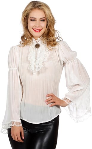 Luxe Piratenblouse Ecru voor dames