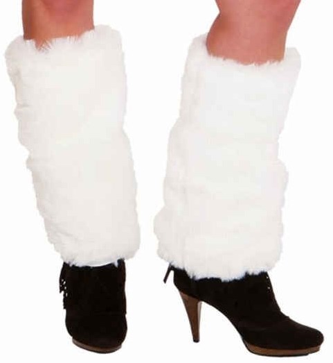 Damesbeenwarmers Van Pluizig Imitatiebont Met Een Strik, Geschikt Als Laarzenhoezen Of Voor Een Kerstmanpak