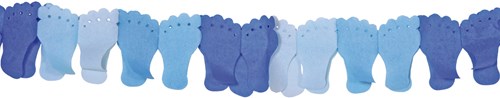 Slinger Voetjes Papier Blauw 6mtr
