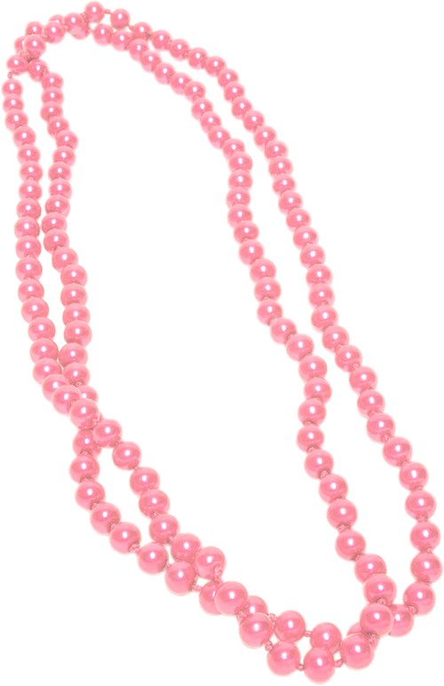 Parelketting Glas Lang Roze